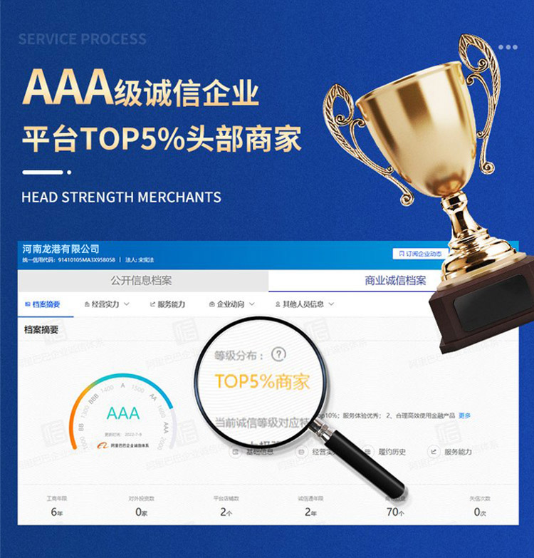 公司擁有AAA級誠信企業證書 公司擁有AAA級誠信企業證書